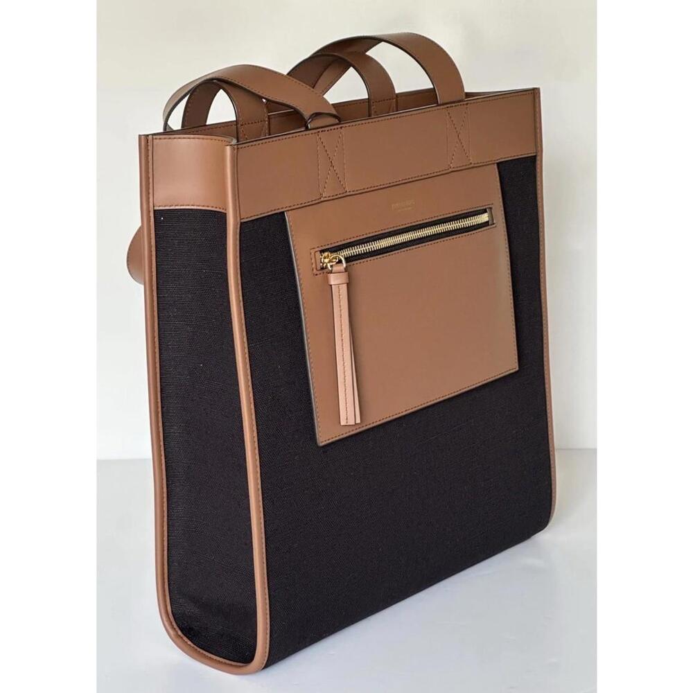 BNWT Burberry Manzon Tote Shoulder Bag Black/Dark Brown $1,350 - Picture 3 of 9